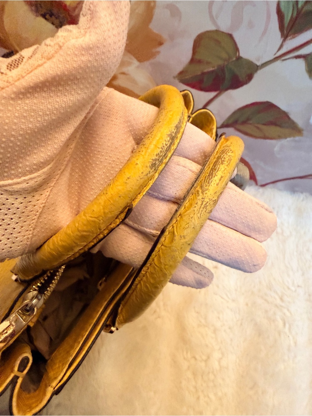 Michael Kors Preloved Croc-Embossed Leather Satchel w/Brand New Floral Strap - Picture 9 of 17